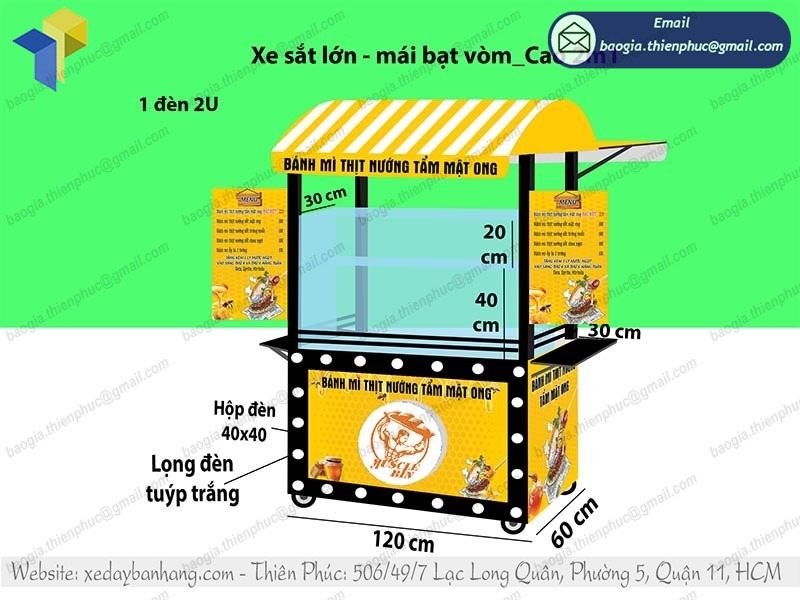 xe bán bánh mì có lò nướng lưu động