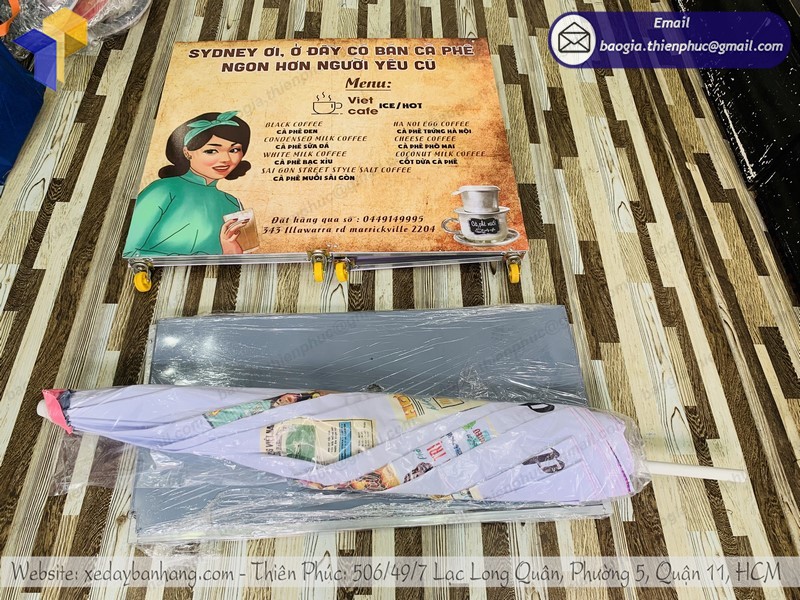 xe bán café gấp gọn đẹp