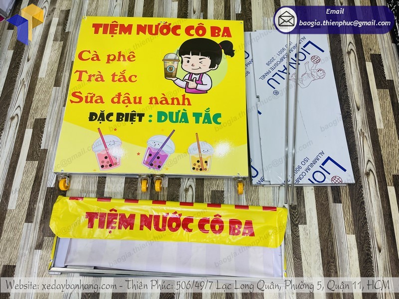 xe bán café lắp ráp gọn