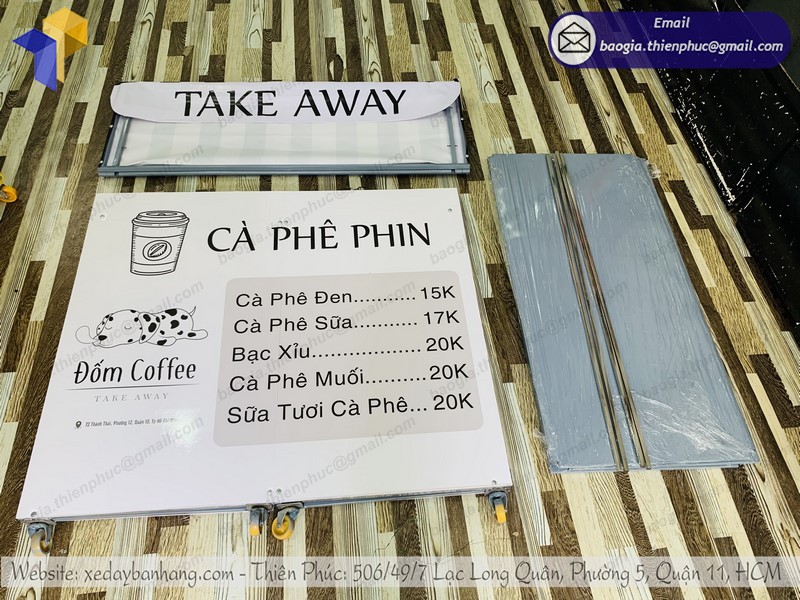 xe bán café lắp ráp gọn
