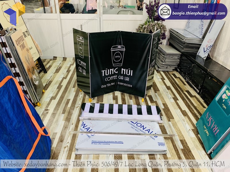 xe bán café xếp gọn đẹp
