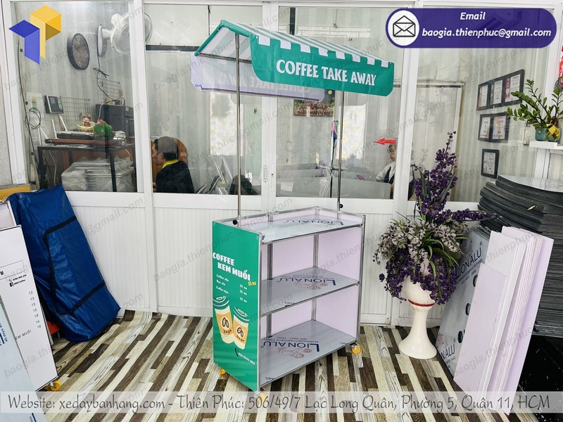 xe bán café xếp gọn tốt