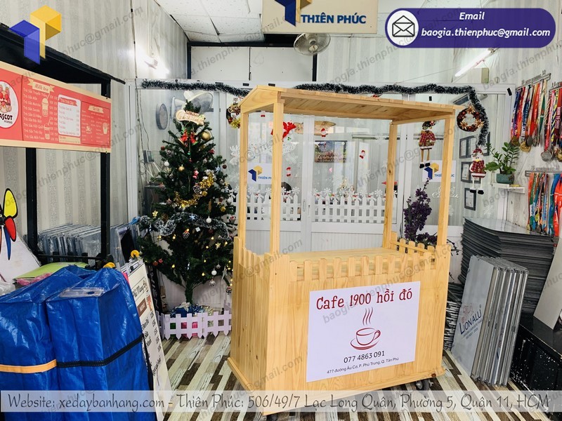 xe bán cà phê bằng gỗ rẻ