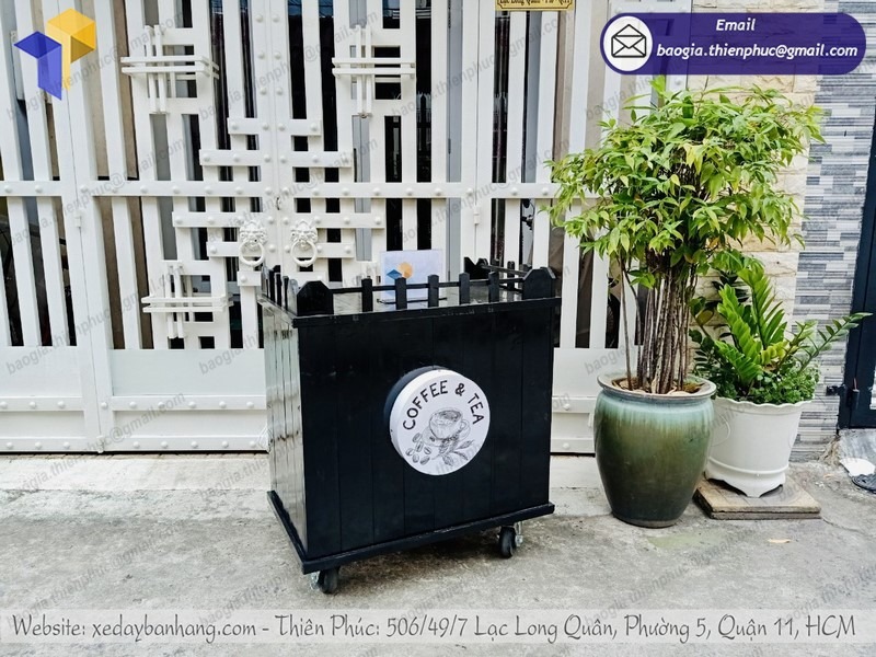 xe bán cà phê gỗ giá rẻ
