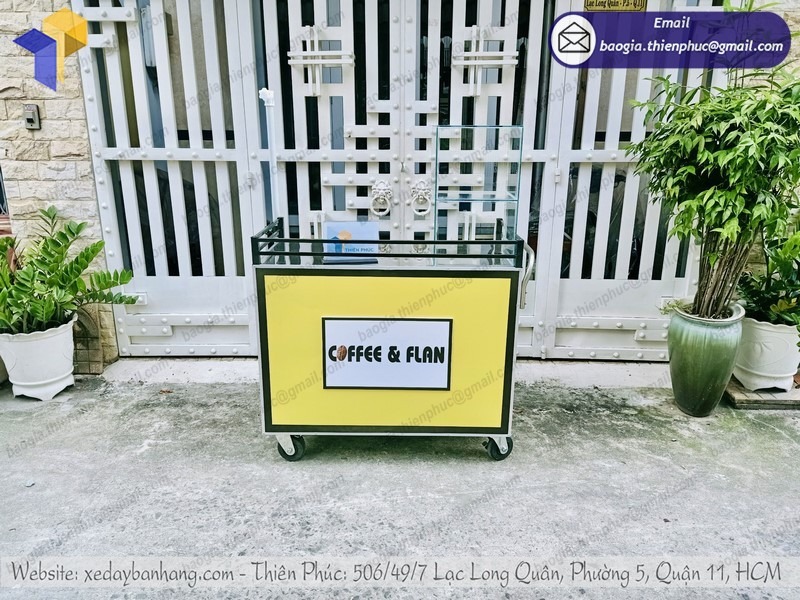 xe bán cà phê mang đi inox giá rẻ