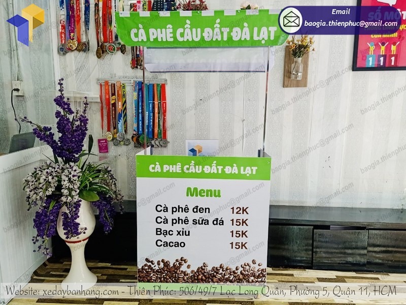 xe bán cà phê vỉa hè