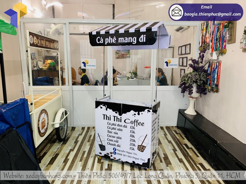 xe bán cà phê xếp gọn tphcm