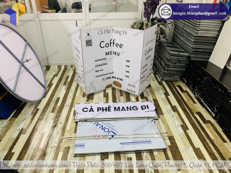 xe bán cà phê xếp m gọn