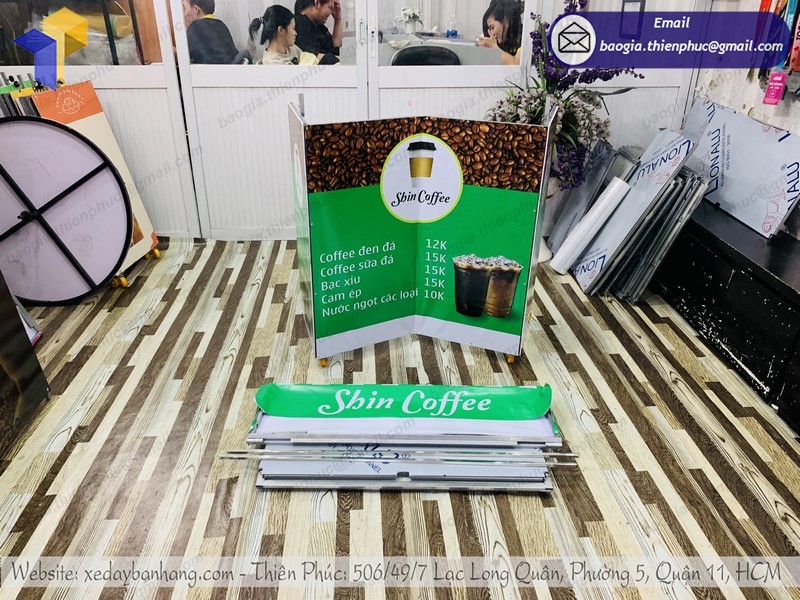 xe bán cà phê xếp m gọn