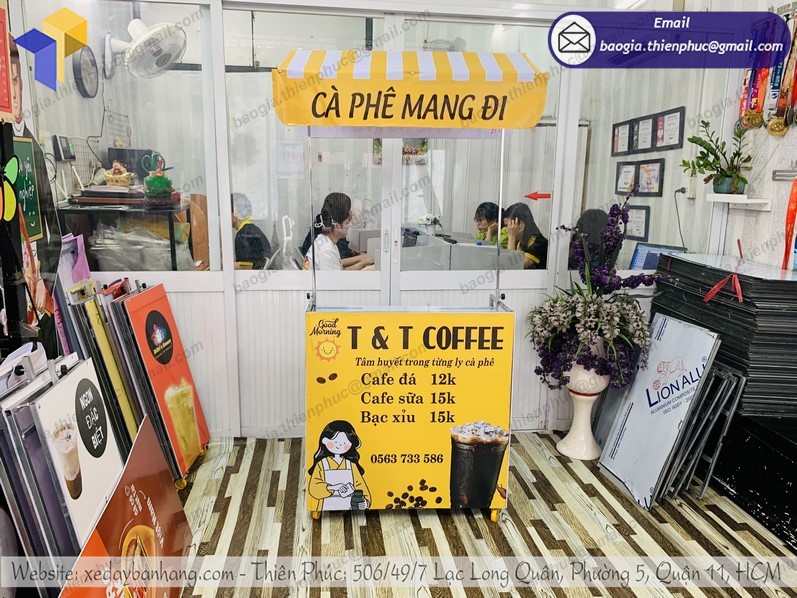 xe bán cà phê xếp m