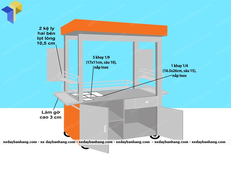 tủ đẩy bán cà phê đi động