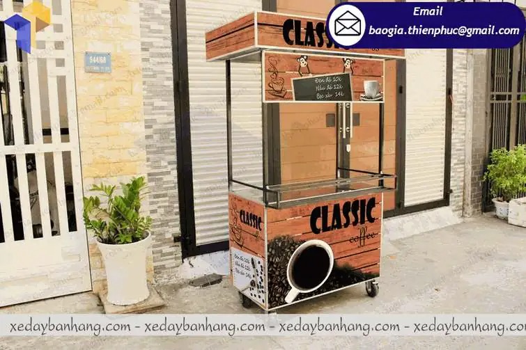 xe bán cafe take away bằng sắt