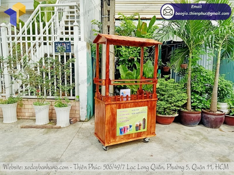 xe bán cafe take away gỗ giá rẻ