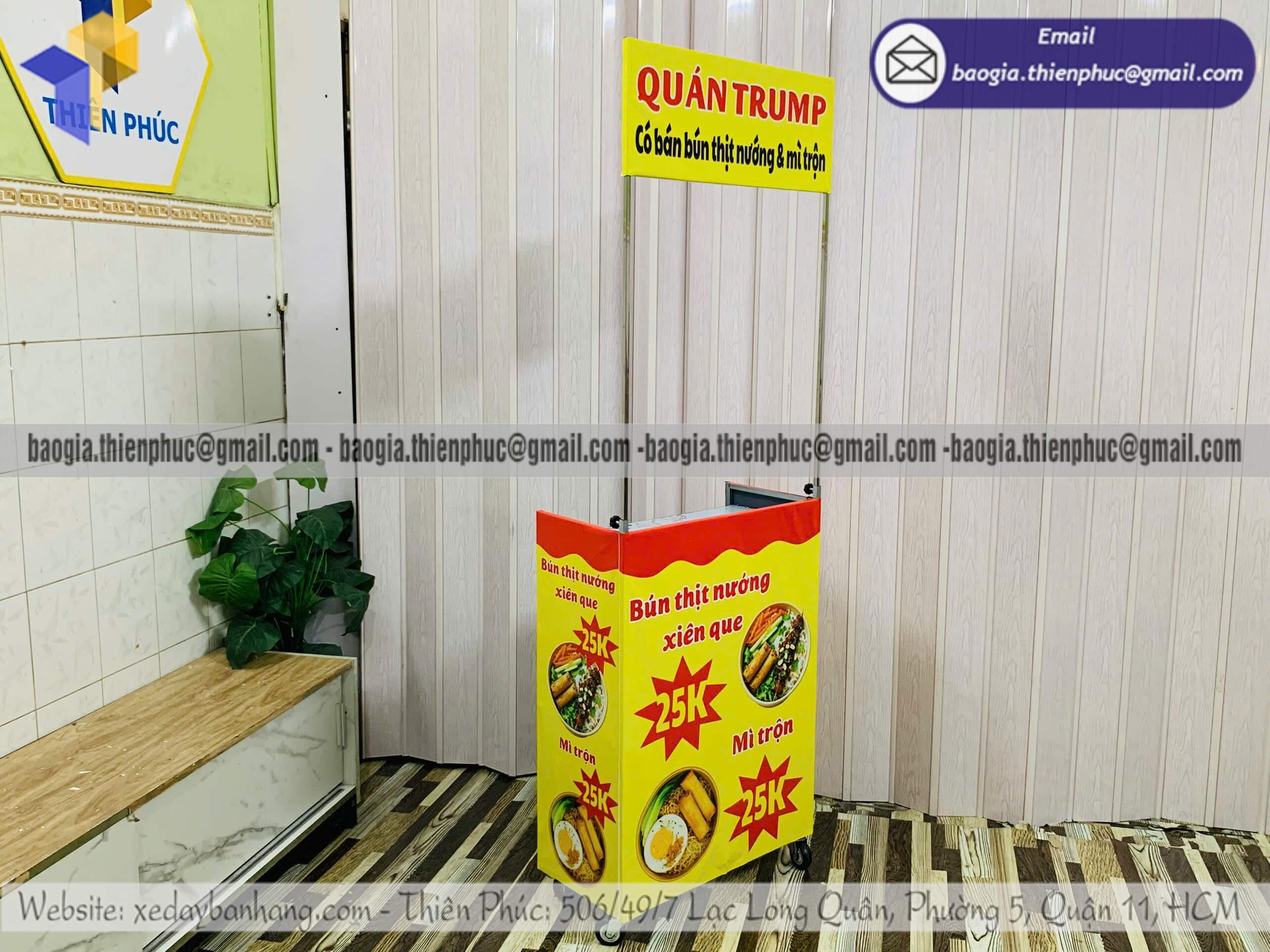 Xe bán đồ ăn sáng mini hàng rong gấp gọn đẹp bán ở chợ sáng trường học vibe