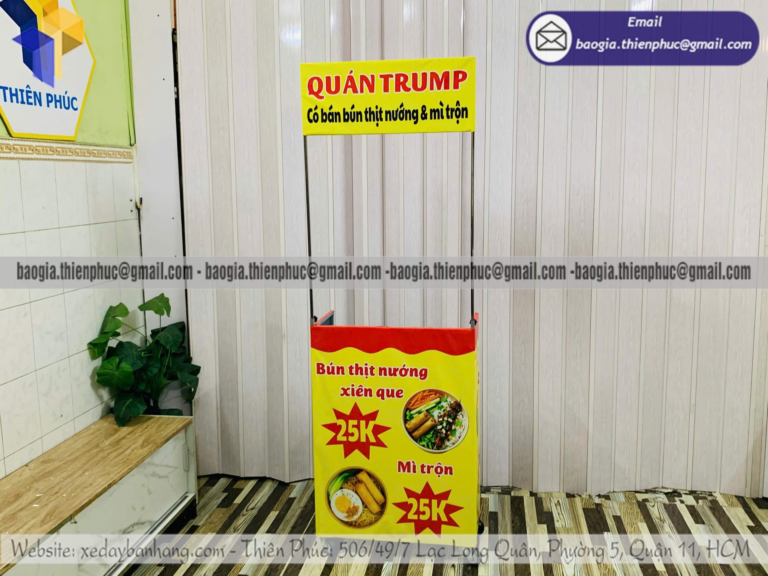 Xe bán đồ ăn sáng mini hàng rong gấp gọn đẹp
