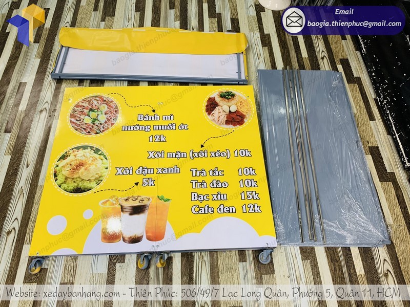 xe bán đồ ăn vặt vỉa hè gọn