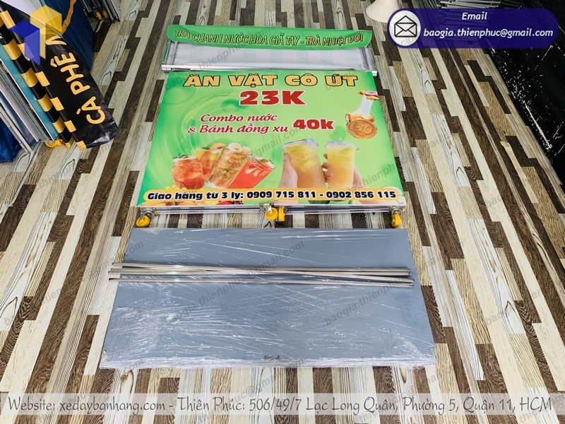 xe bán đồ ăn vặt vỉa hè gọn