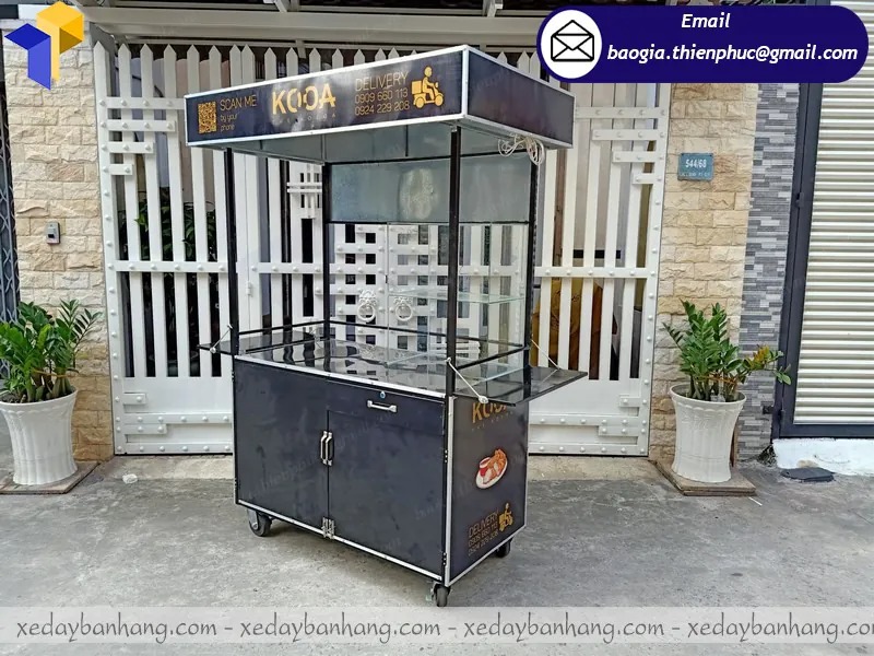 xe bán gà rán bằng inox giá rẻ