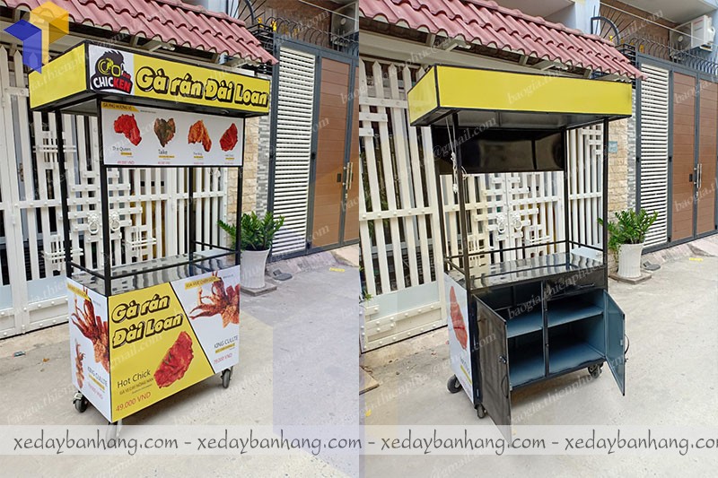 tủ đẩy bán gà rán di động