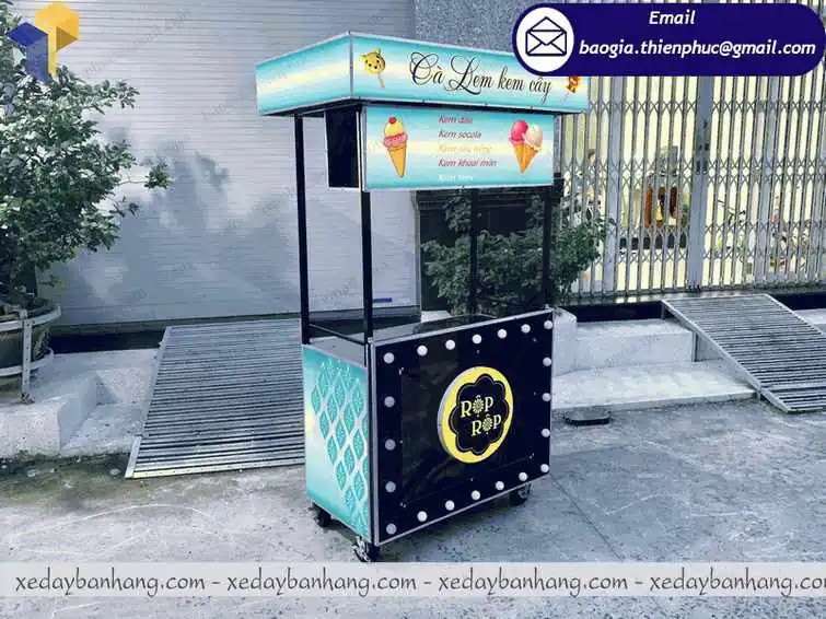xe bán kem tươi bằng sắt giá rẻ