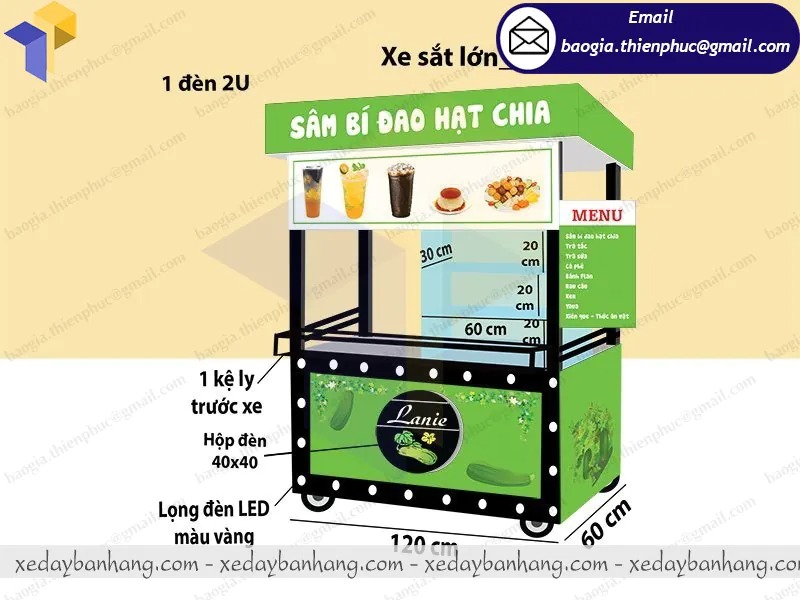 xe bán nước sâm bí đao