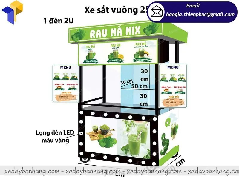 xe bán sinh tố rau má