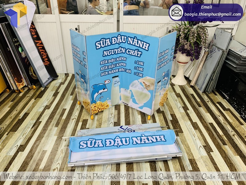 xe bán sữa đậu nành gọn