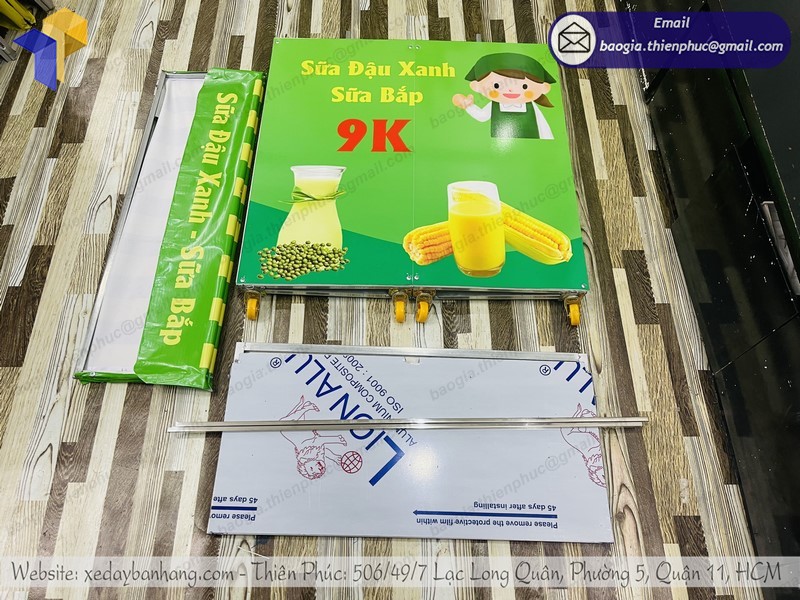 xe bán sữa đậu xanh gọn