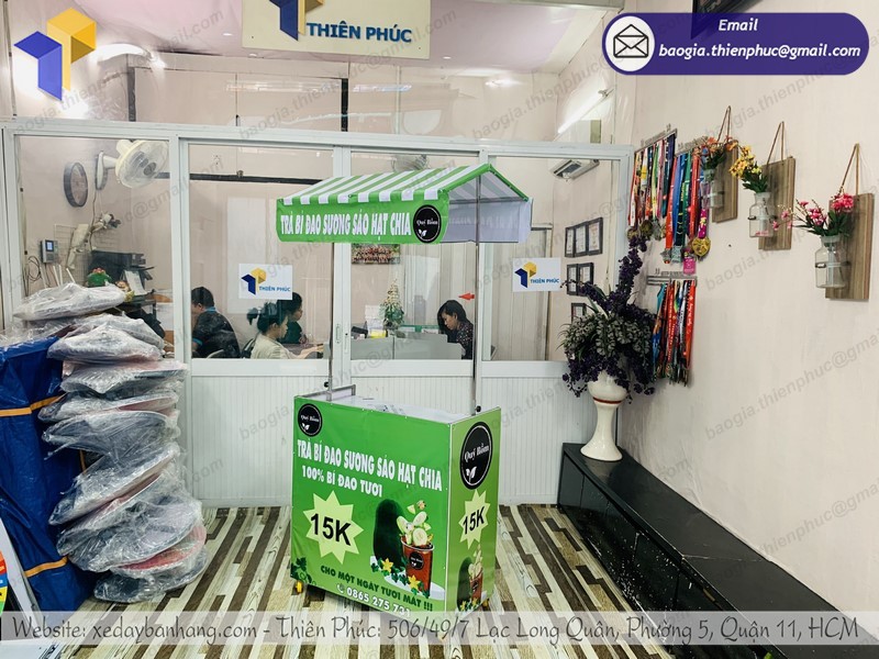 xe bán trà bí đao hạt chia tphcm