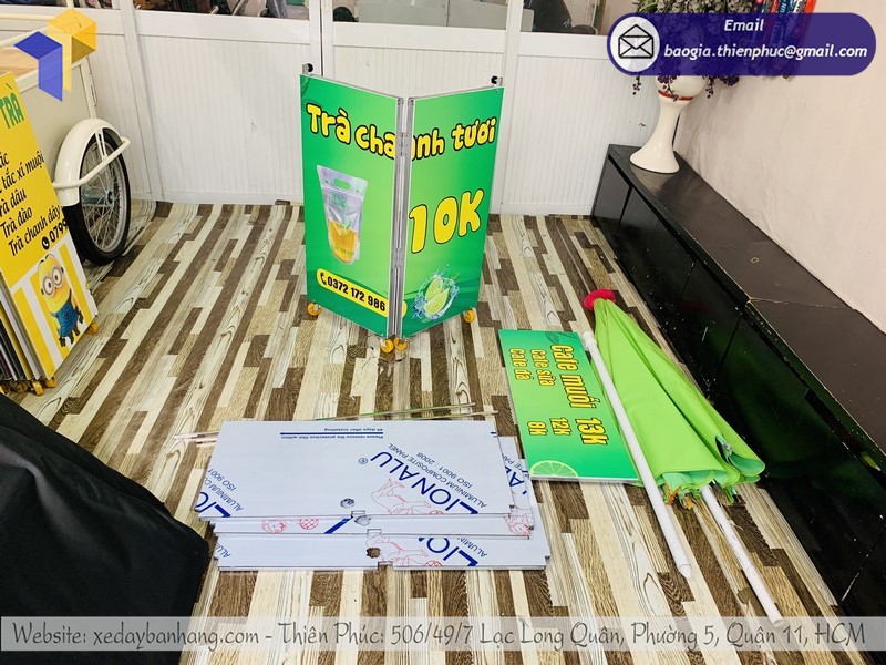 xe bán trà chanh vỉa hè đẹp