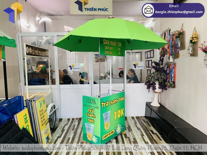 xe bán trà chanh vỉa hè rẻ