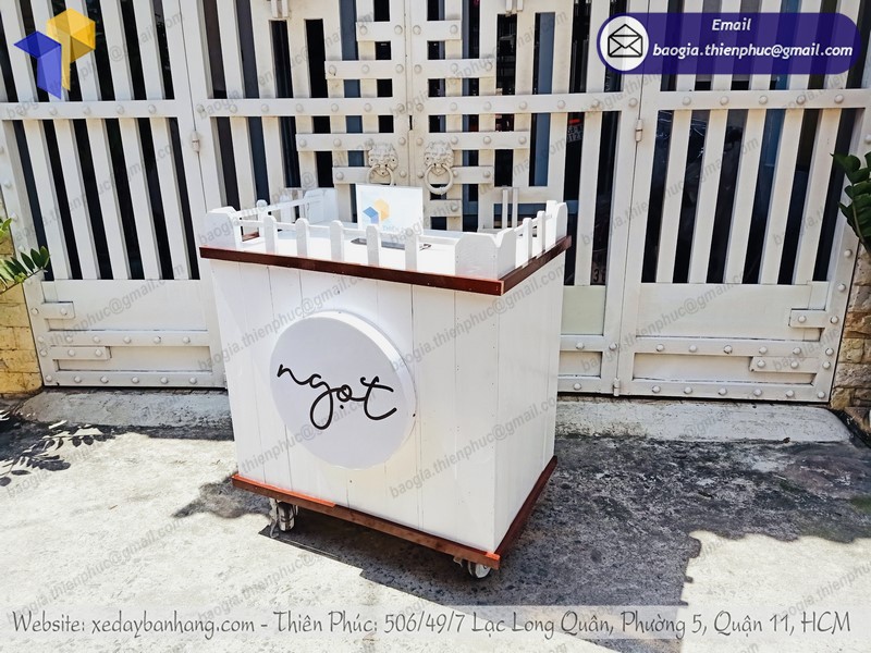 xe bán trà sữa bằng gỗ uy tín