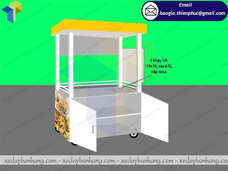 xe bán trà sữa bằng inox đẹp