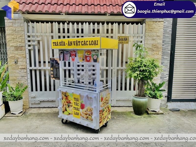 xe bán trà sữa bằng inox giá rẻ