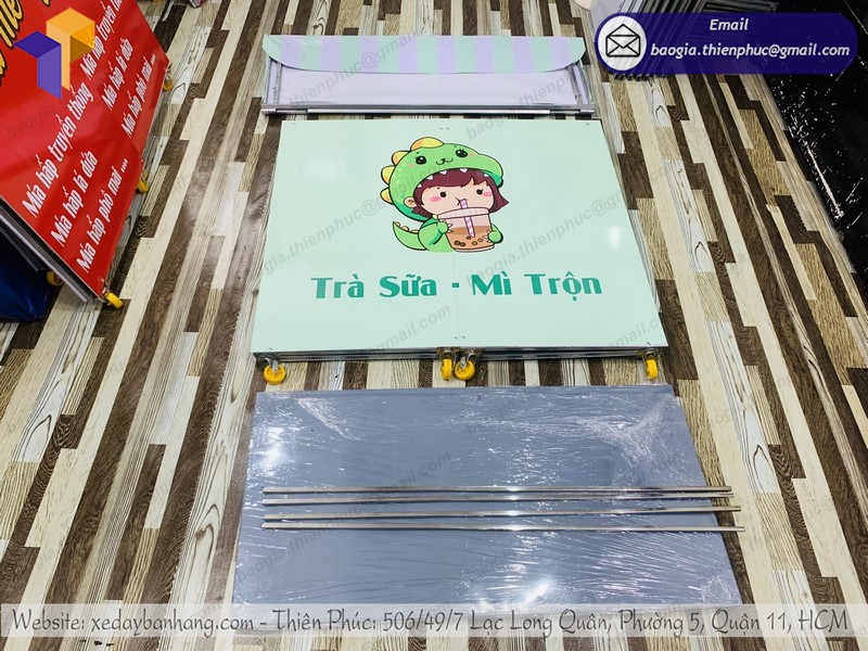 xe bán trà sữa di động gọn
