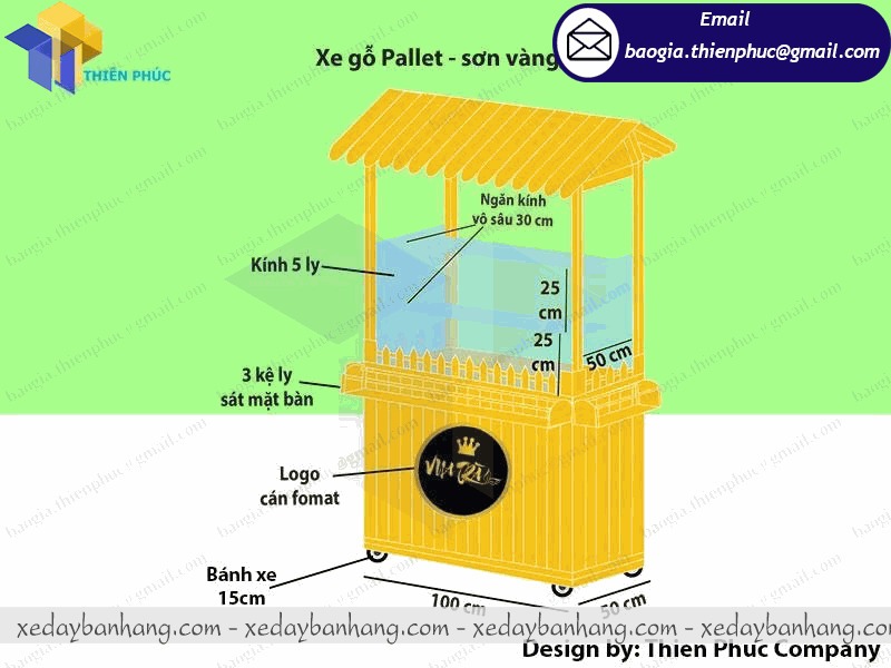 xe bán trà sữa gỗ giá rẻ lưu động