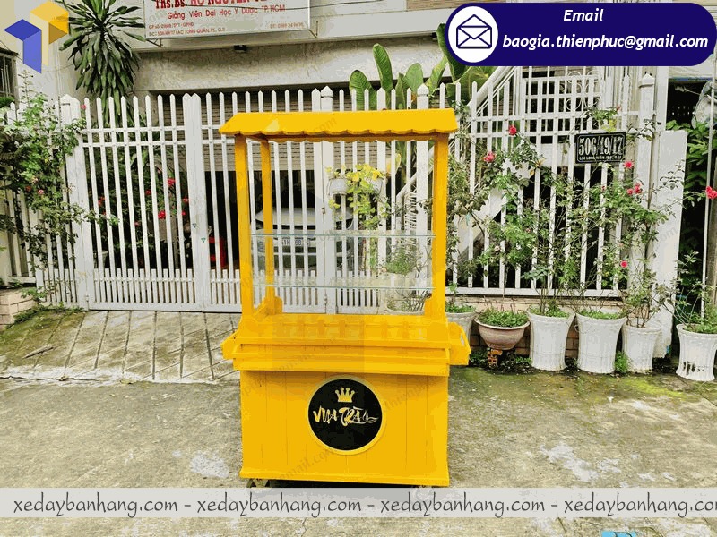 xe bán trà sữa gỗ giá rẻ