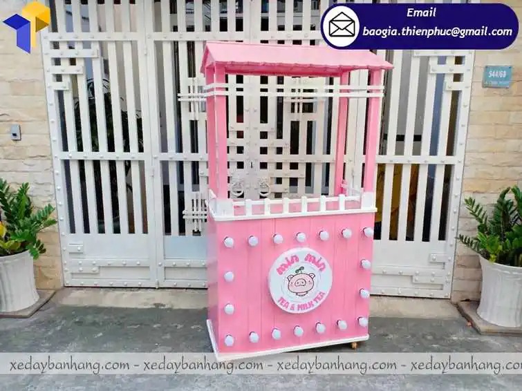 xe bán trà sữa gỗ giá rẻ