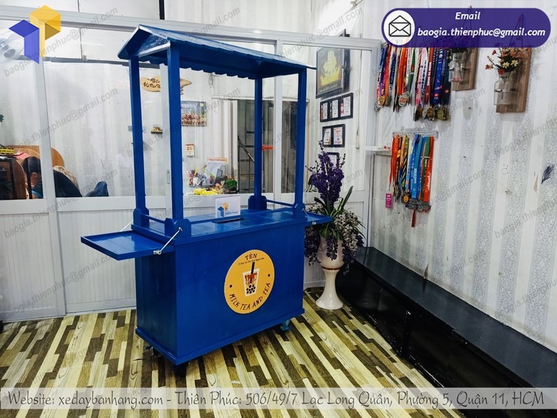 xe bán trà sữa ở Thủ Đức bằng gỗ