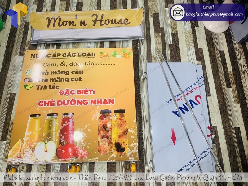 xe bán trà trái cây gọn