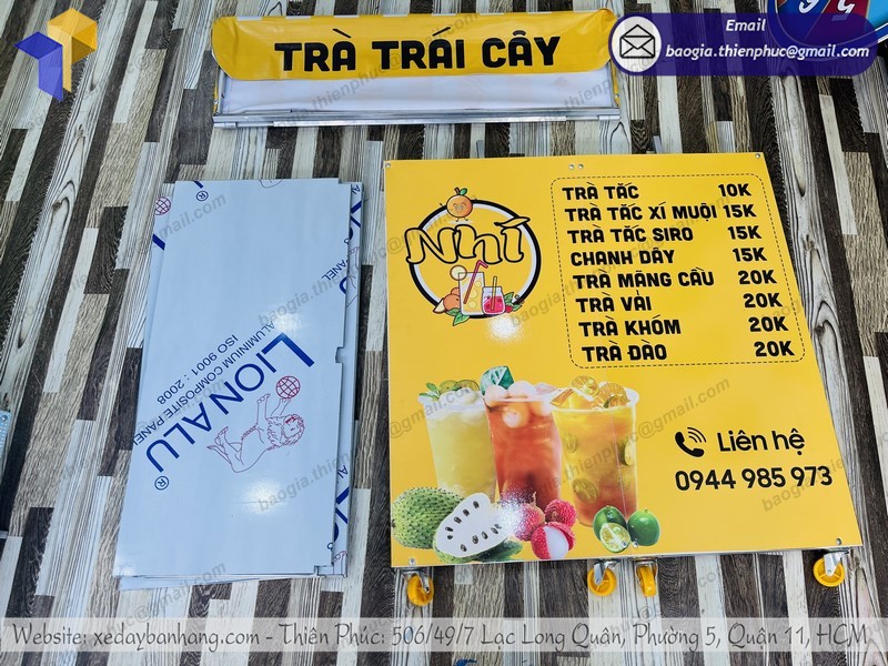 xe bán trà trái cây gọn