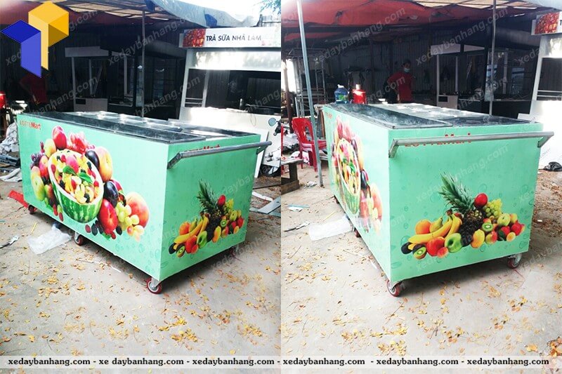 xe đẩy bán trái cây mang đi