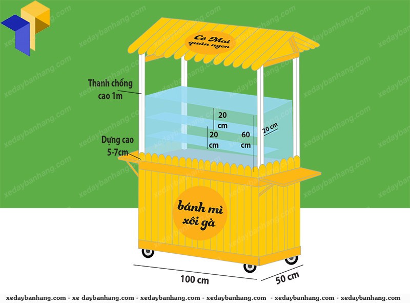 xe bán bánh mì đẹp