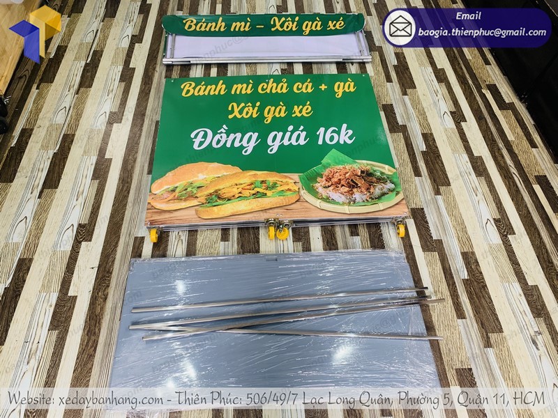 xe bán xôi vỉa hè gọn