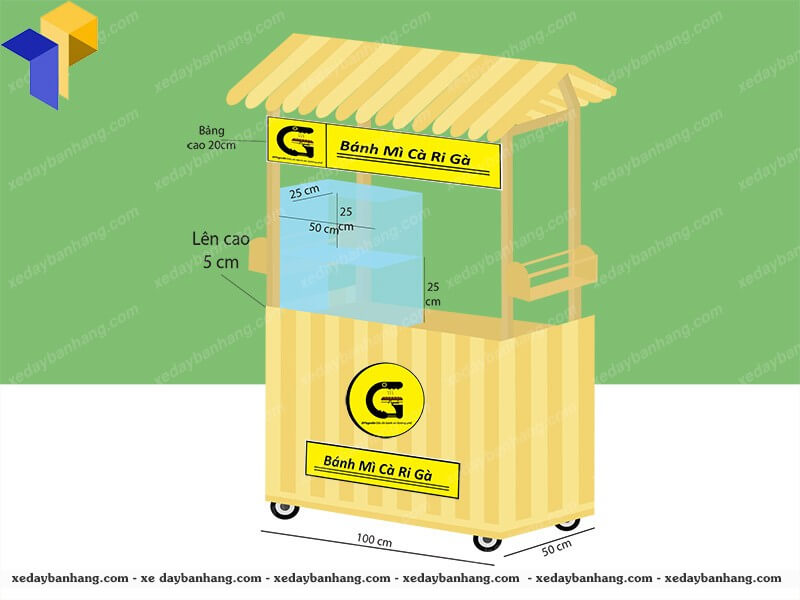 xe gỗ bánh mì xôi