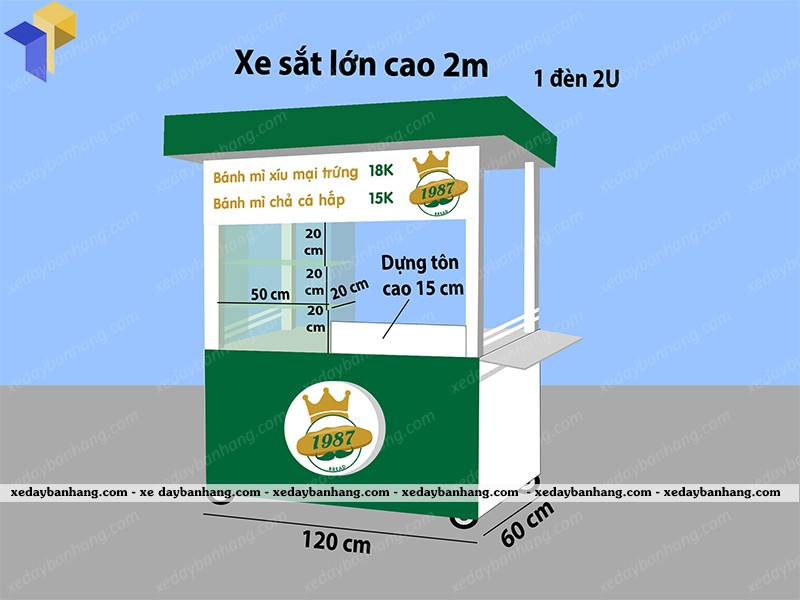 xe đẩy bánh mì lưu động