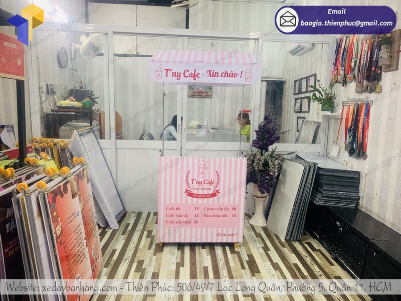 xe bán café gấp gọn
