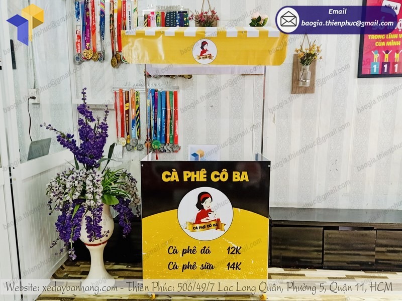 xe cà phê gấp gọn