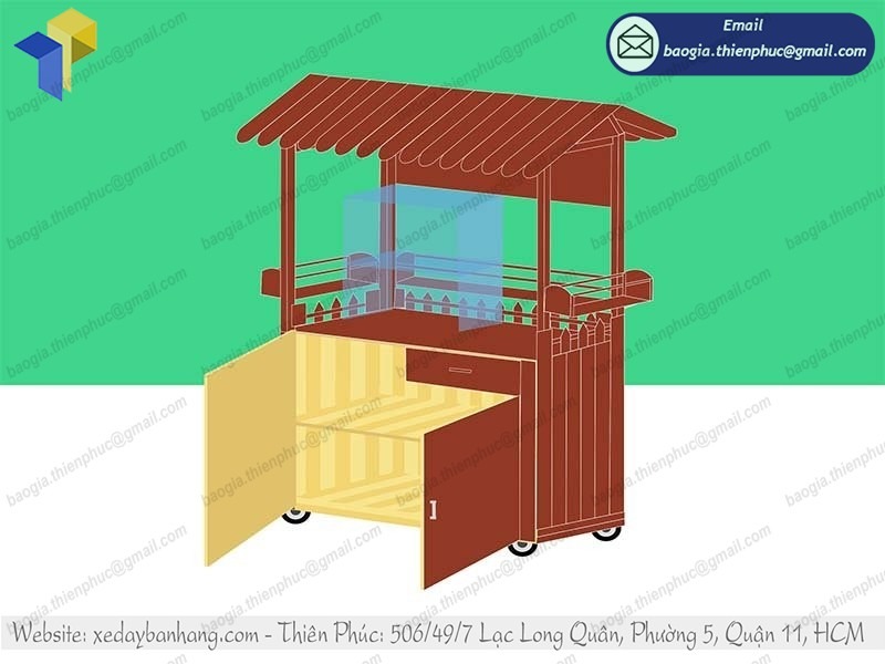 xe cà phê sáng bằng gỗ giá rẻ