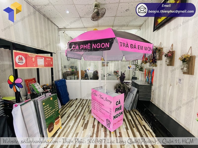 xe cà phê xếp gọn tphcm